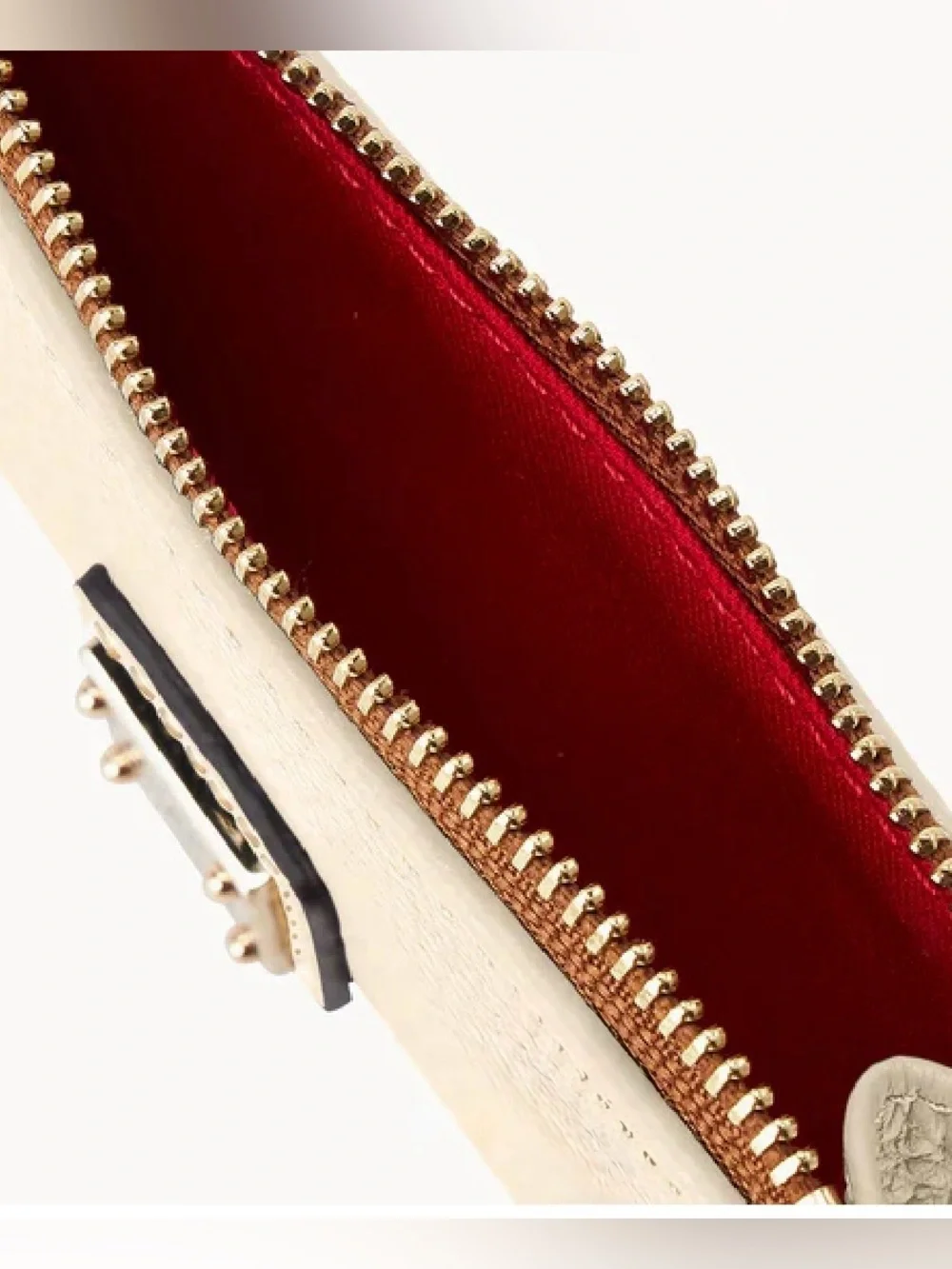 Dooney & Bourke Cream Pebbled Leather Zip Card Case with Gold Hardware NWT
